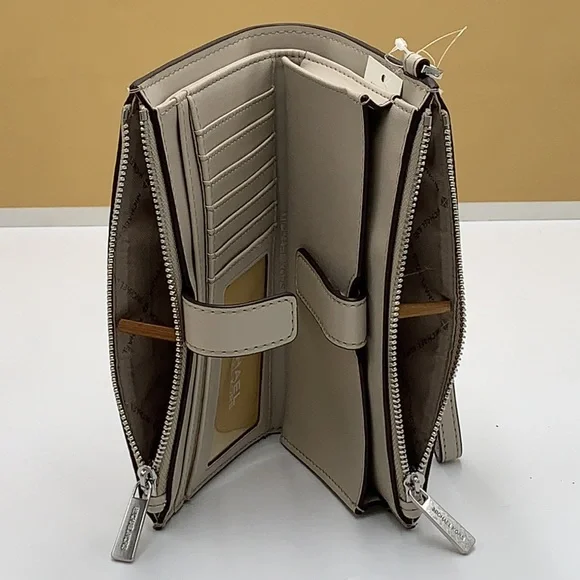 MICHAEL KORS LARGE DOUBLE ZIP WRISTLET LIGHT SAND MULTI COLOR - Picture 6 of 16